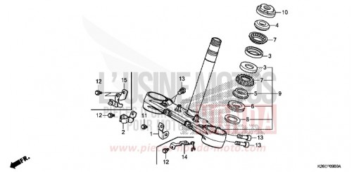 TIGE DE DIRECTION MSX125G de 2016